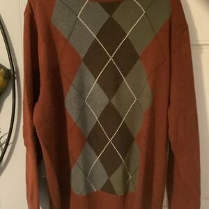 Dockers Men's Argyle Crewneck‎ Sweater - Rust, Olive, and Gray